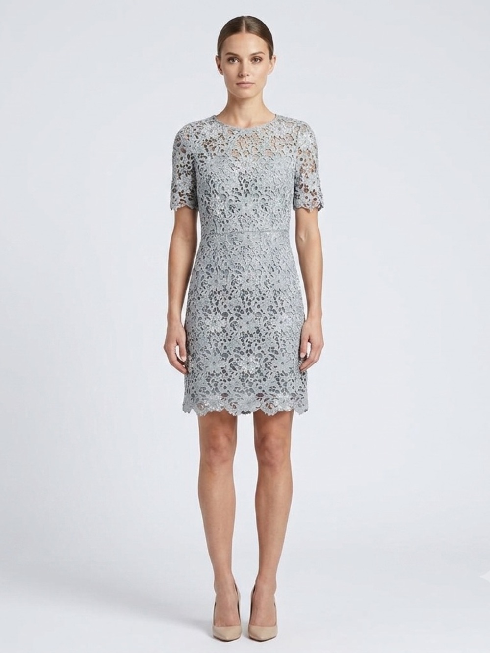 Reiss Lina Sequined‎ Lace Mini Dress Sz 6